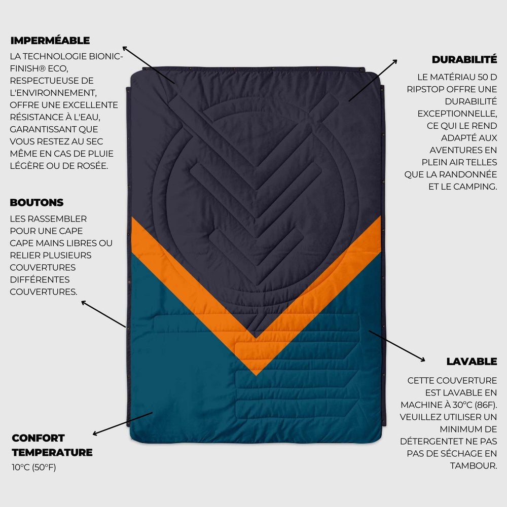 VOITED Fleece Outdoor Camping Blanket - Down Under