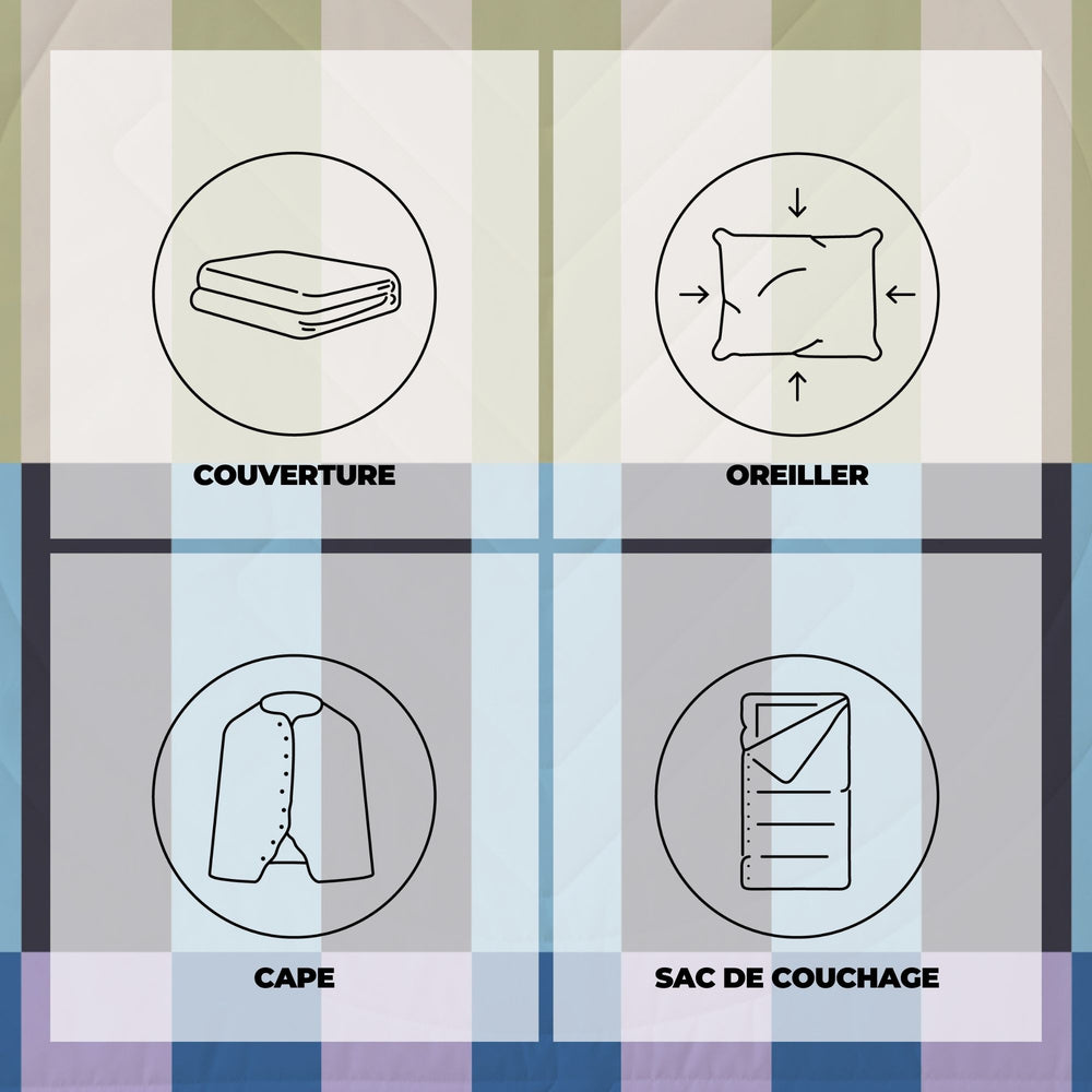 VOITED Fleece Outdoor Camping Blanket - Azure