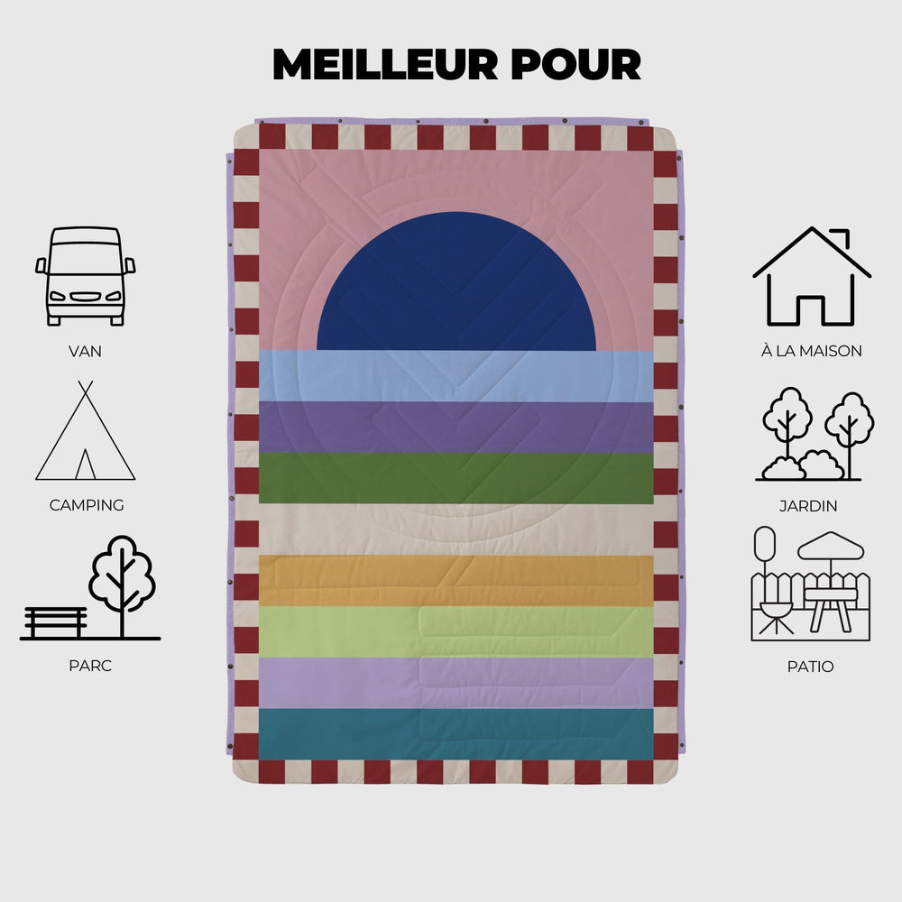VOITED Fleece Outdoor Camping Blanket - Moon River
