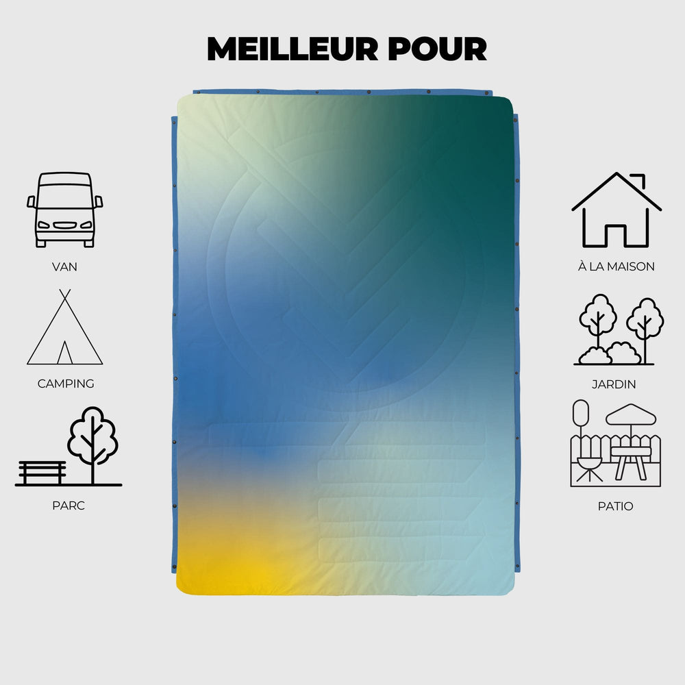 VOITED Fleece Outdoor Camping Blanket - Sea Mist