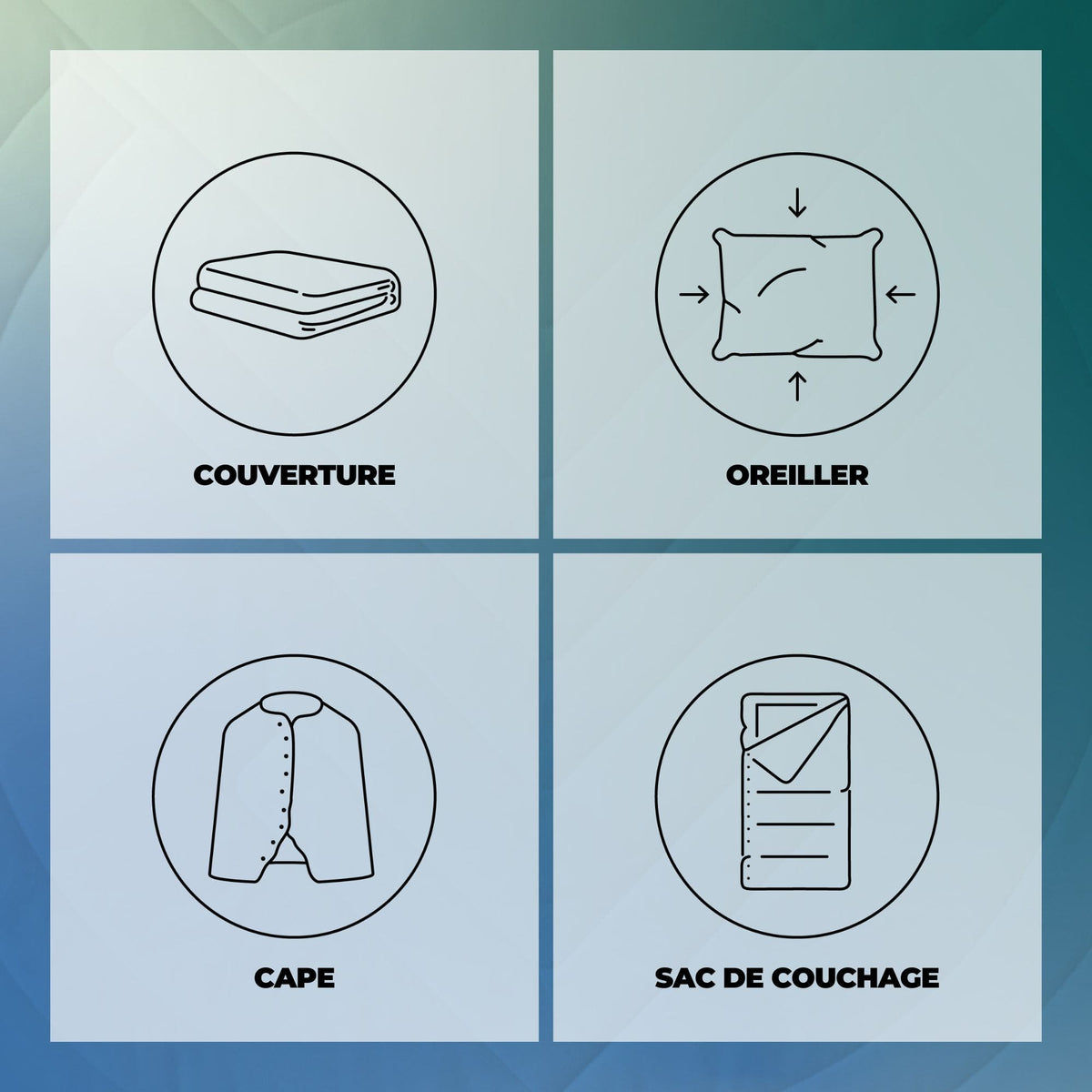 VOITED Fleece Outdoor Camping Blanket - Sea Mist