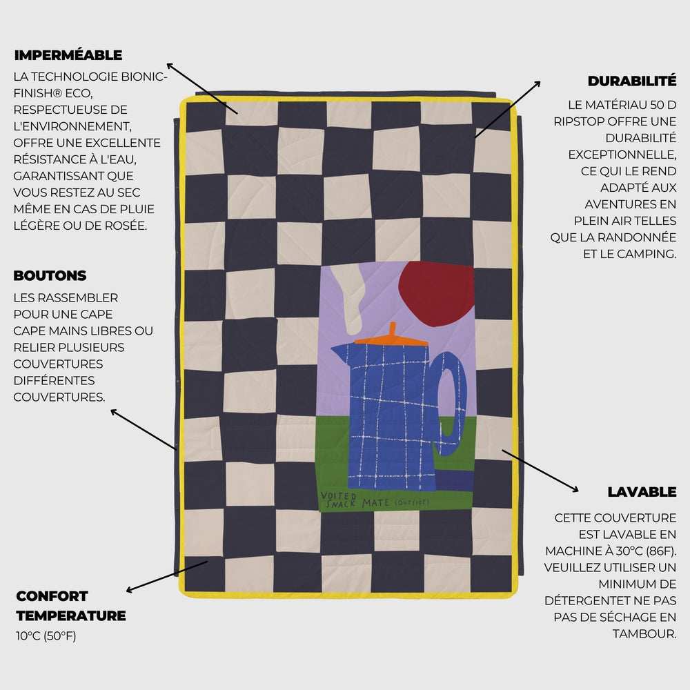 VOITED Fleece Outdoor Camping Blanket - Snack Mate
