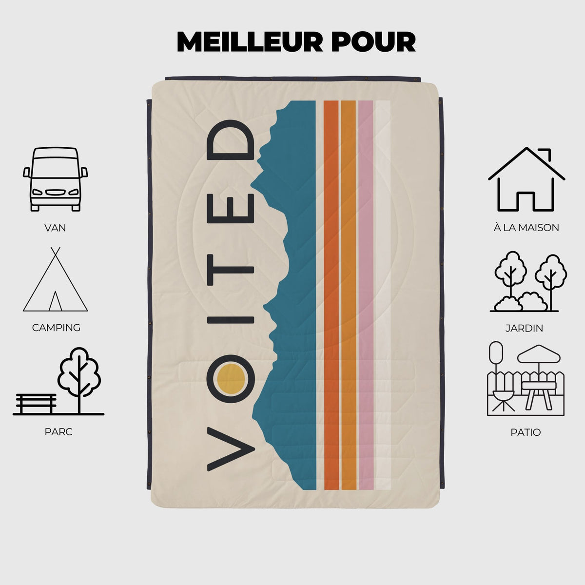 VOITED Fleece Outdoor Camping Blanket - Snowy Peak
