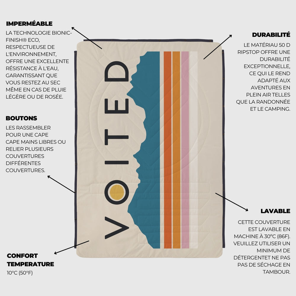 VOITED Fleece Outdoor Camping Blanket - Snowy Peak