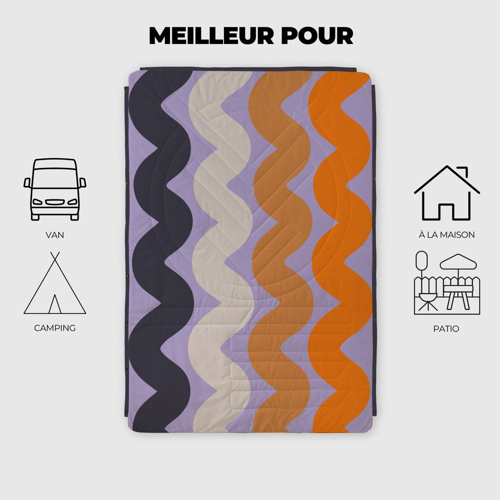 VOITED Mini Traveler Cream Indoor / Outdoor Camping Blanket -Tide