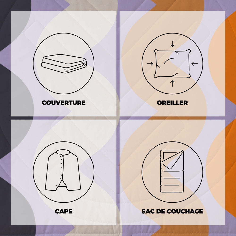 VOITED Mini Traveler Cream Indoor / Outdoor Camping Blanket -Tide