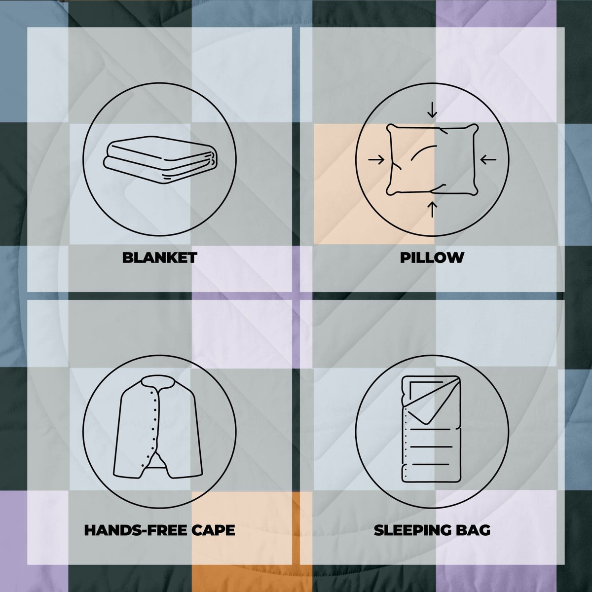 VOITED Mini Traveler Indoor / Outdoor Camping Blanket - Cheeckers Blankets VOITED 