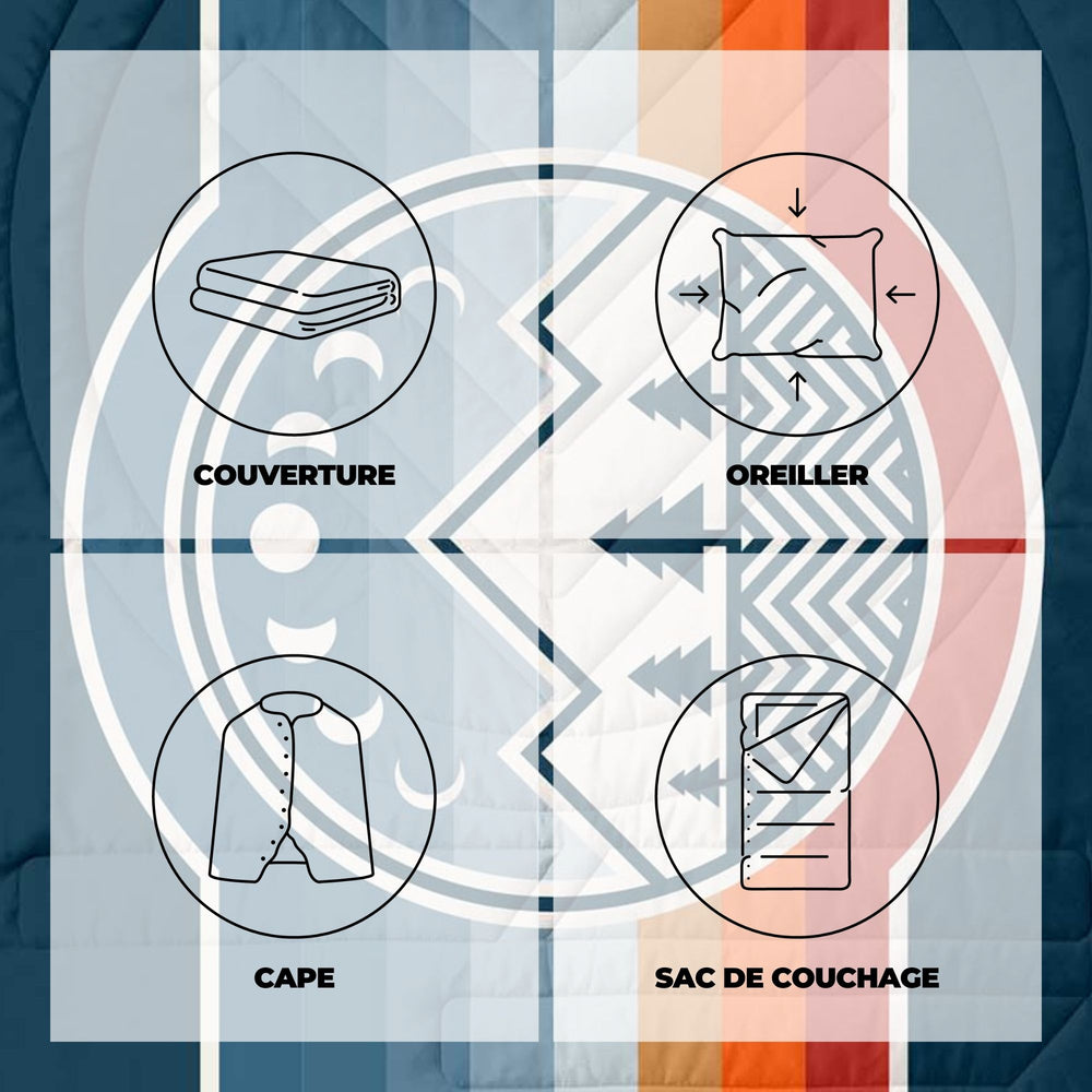 VOITED Mini Traveler Cream Indoor / Outdoor Camping Blanket - Camp Vibes Two