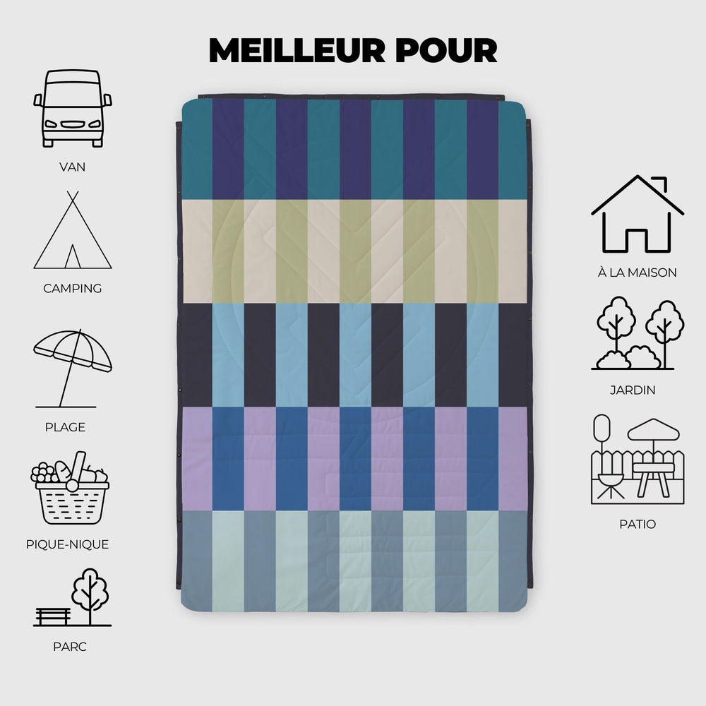 VOITED Recycled Ripstop Outdoor Camping Blanket - Azure