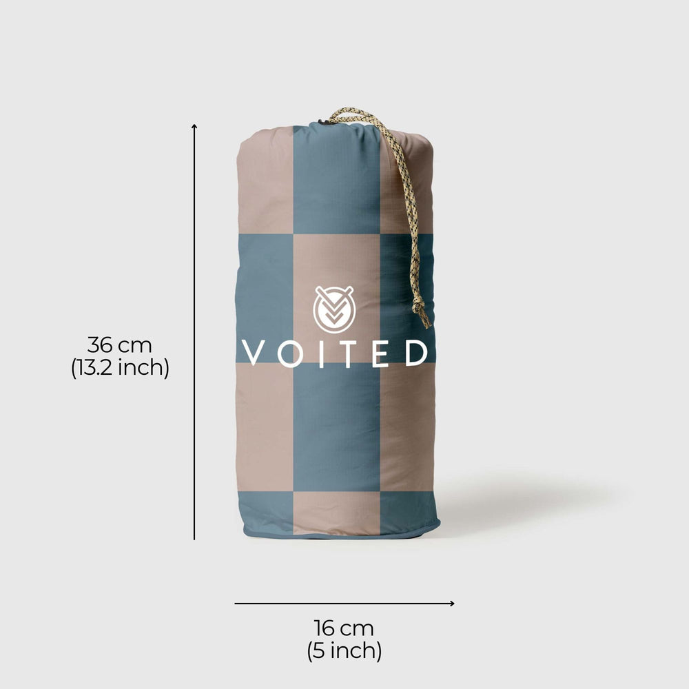 VOITED Recycled Ripstop Outdoor Camping Blanket - Blue Dancer/Sundial