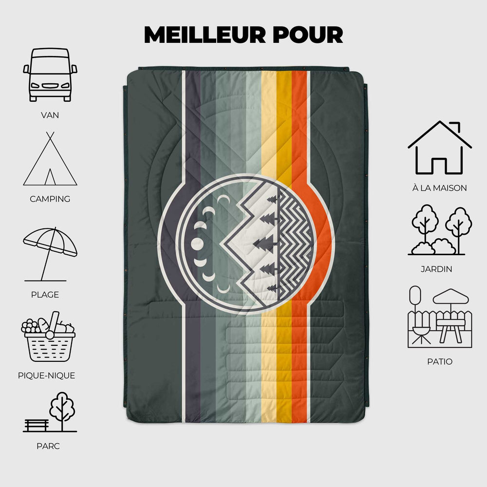 VOITED Recycled Ripstop Outdoor Camping Blanket - Camp Vibes / Greengabel