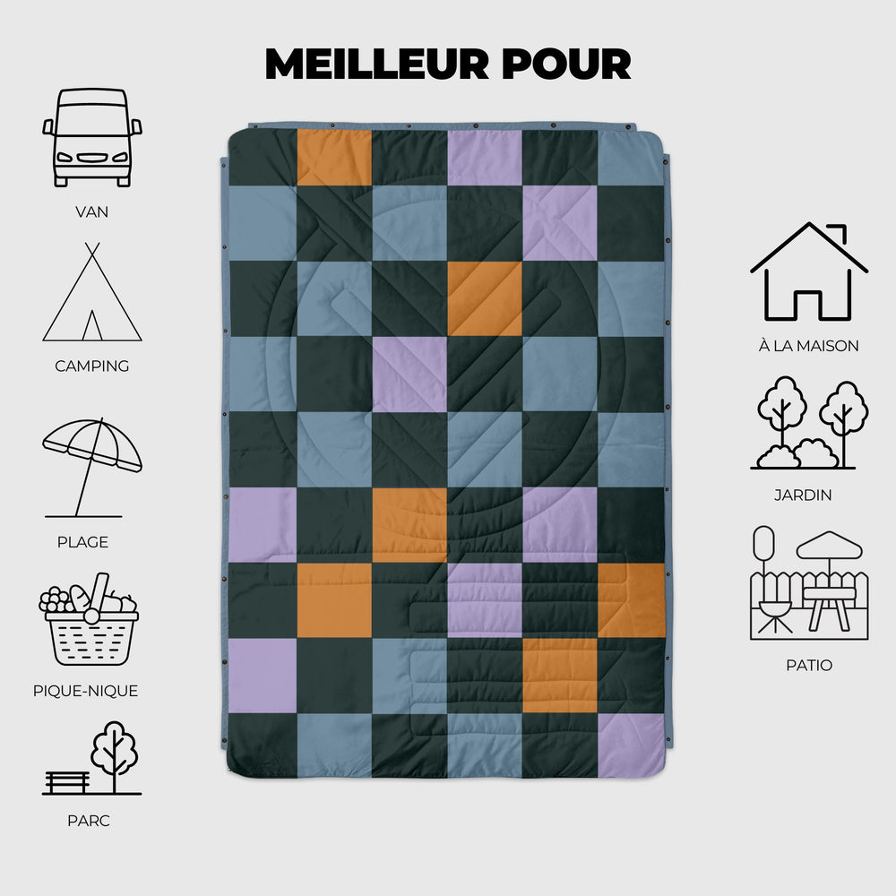 VOITED Recycled Ripstop Outdoor Camping Blanket - Cheeckers