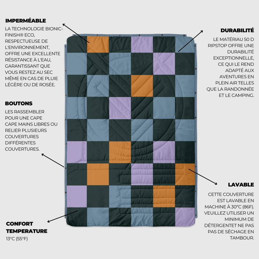 VOITED Recycled Ripstop Outdoor Camping Blanket - Cheeckers