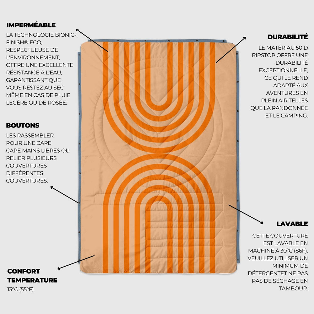VOITED Recycled Ripstop Outdoor Camping Blanket - Court/Mountain Spring