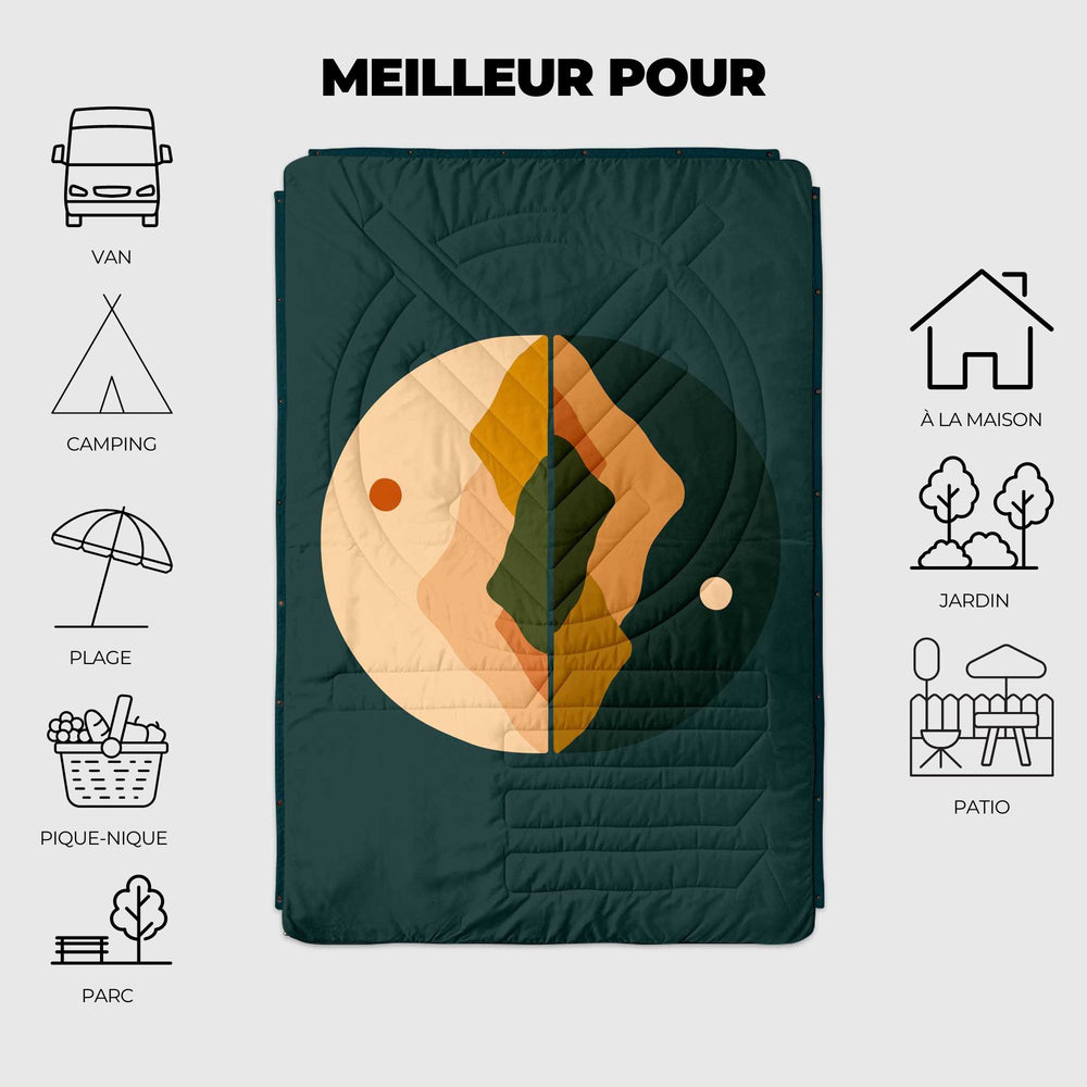 VOITED Recycled Ripstop Outdoor Camping Blanket - Day & Night