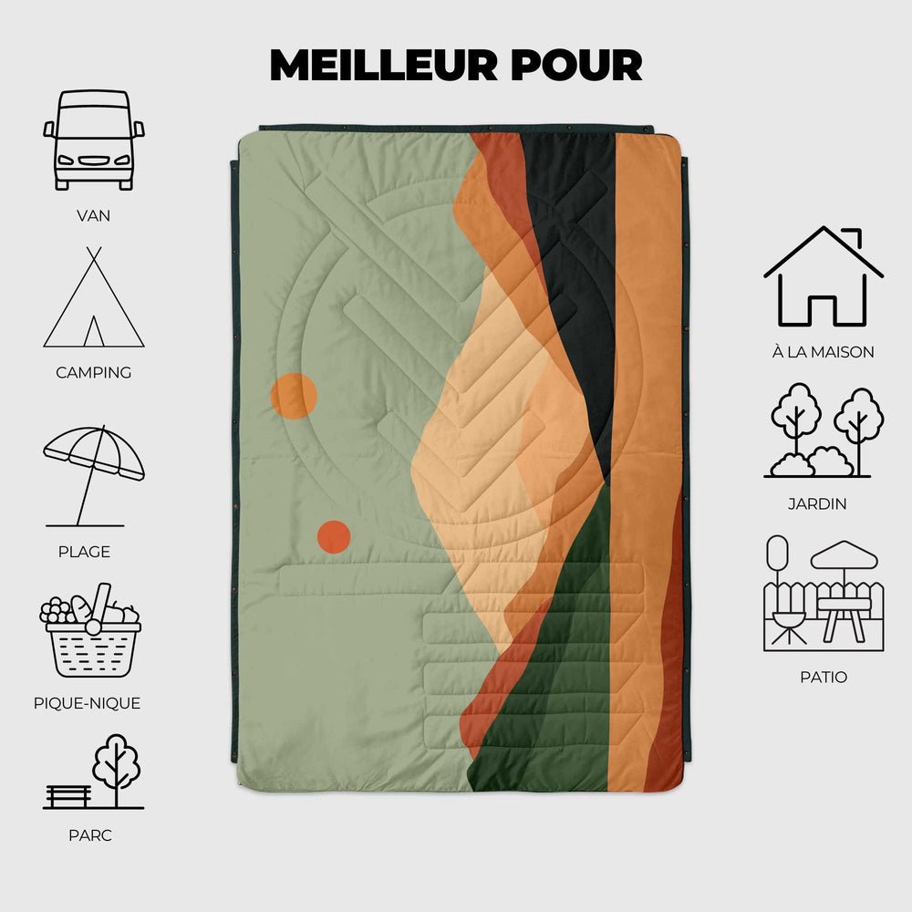 VOITED Recycled Ripstop Outdoor Camping Blanket - Jasper / Tree Green