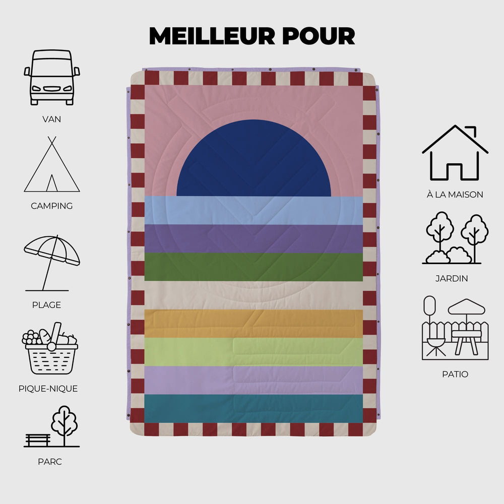 VOITED Recycled Ripstop Outdoor Camping Blanket - Moon River