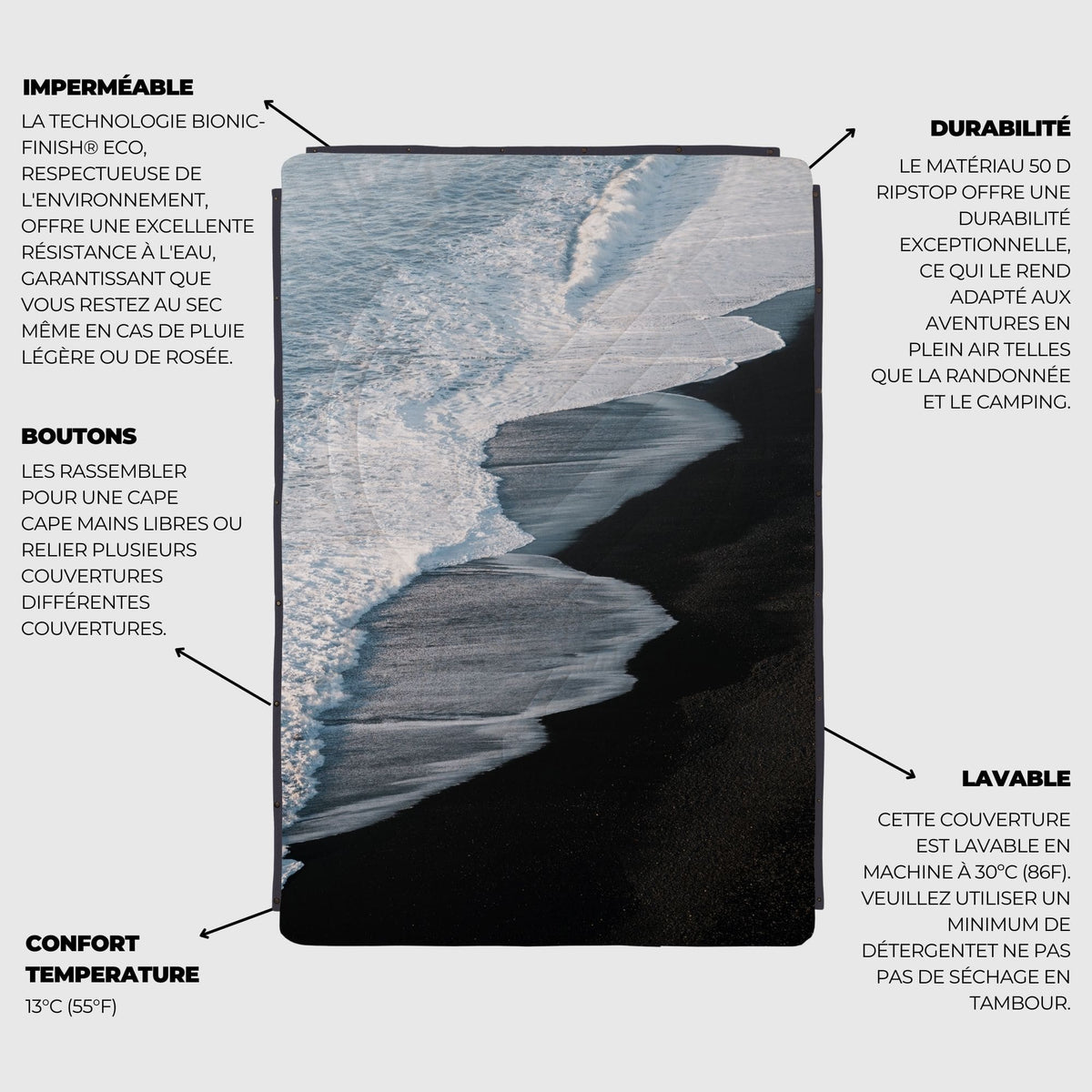 VOITED Recycled Ripstop Outdoor Camping Blanket - Otherwild