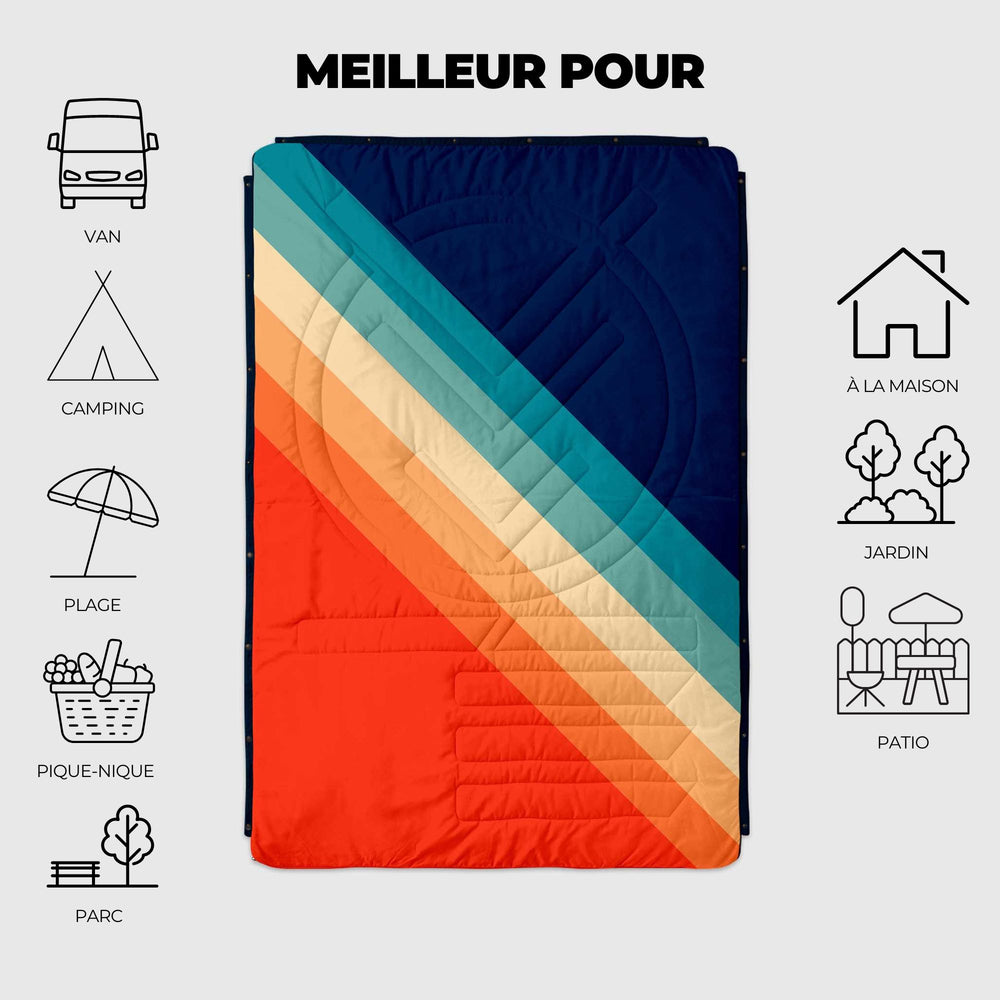 VOITED Recycled Ripstop Outdoor Camping Blanket - Rainbow