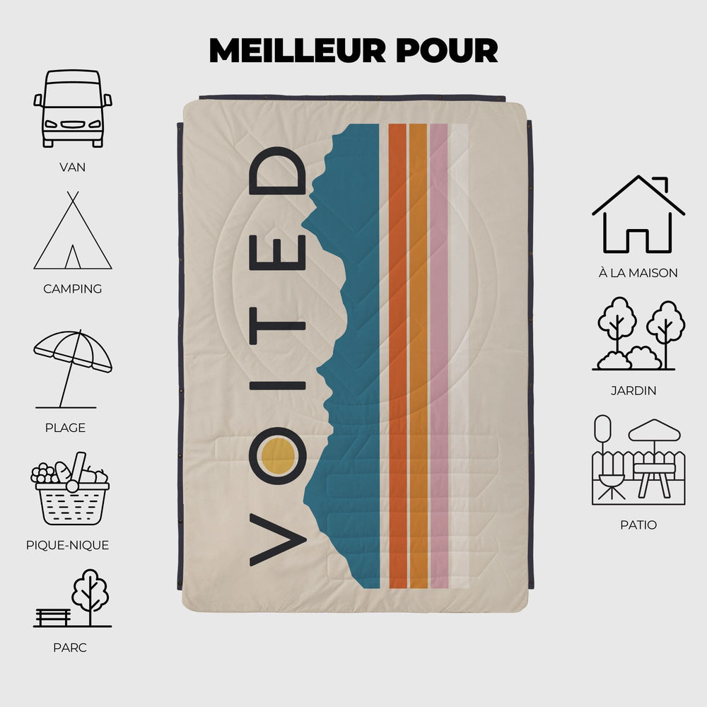 VOITED Recycled Ripstop Outdoor Camping Blanket - Snowy Peak