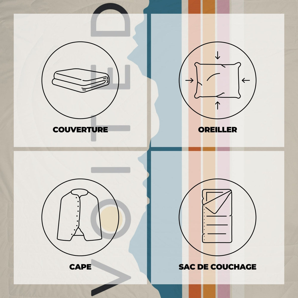 VOITED Recycled Ripstop Outdoor Camping Blanket - Snowy Peak