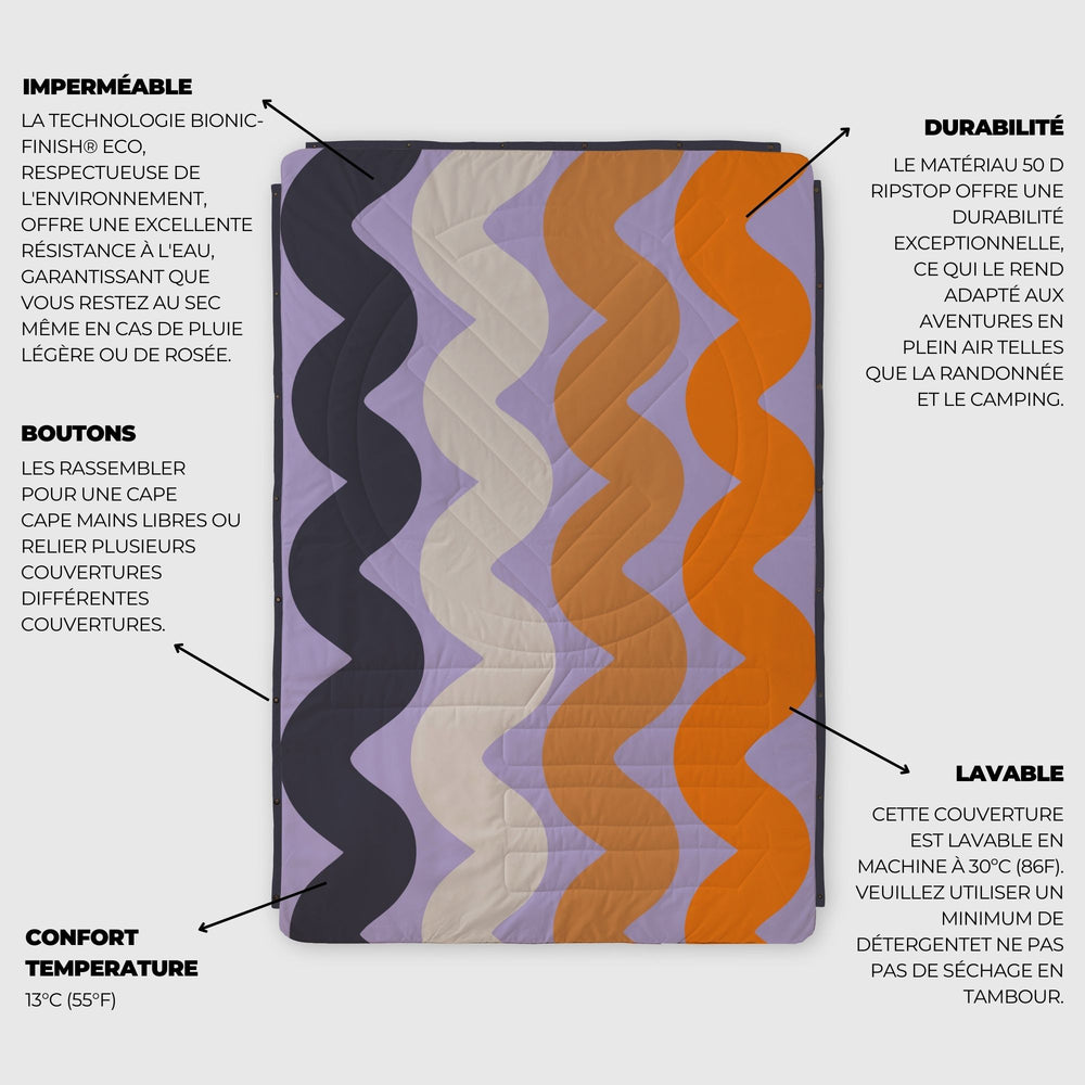 VOITED Recycled Ripstop Outdoor Camping Blanket - Tide