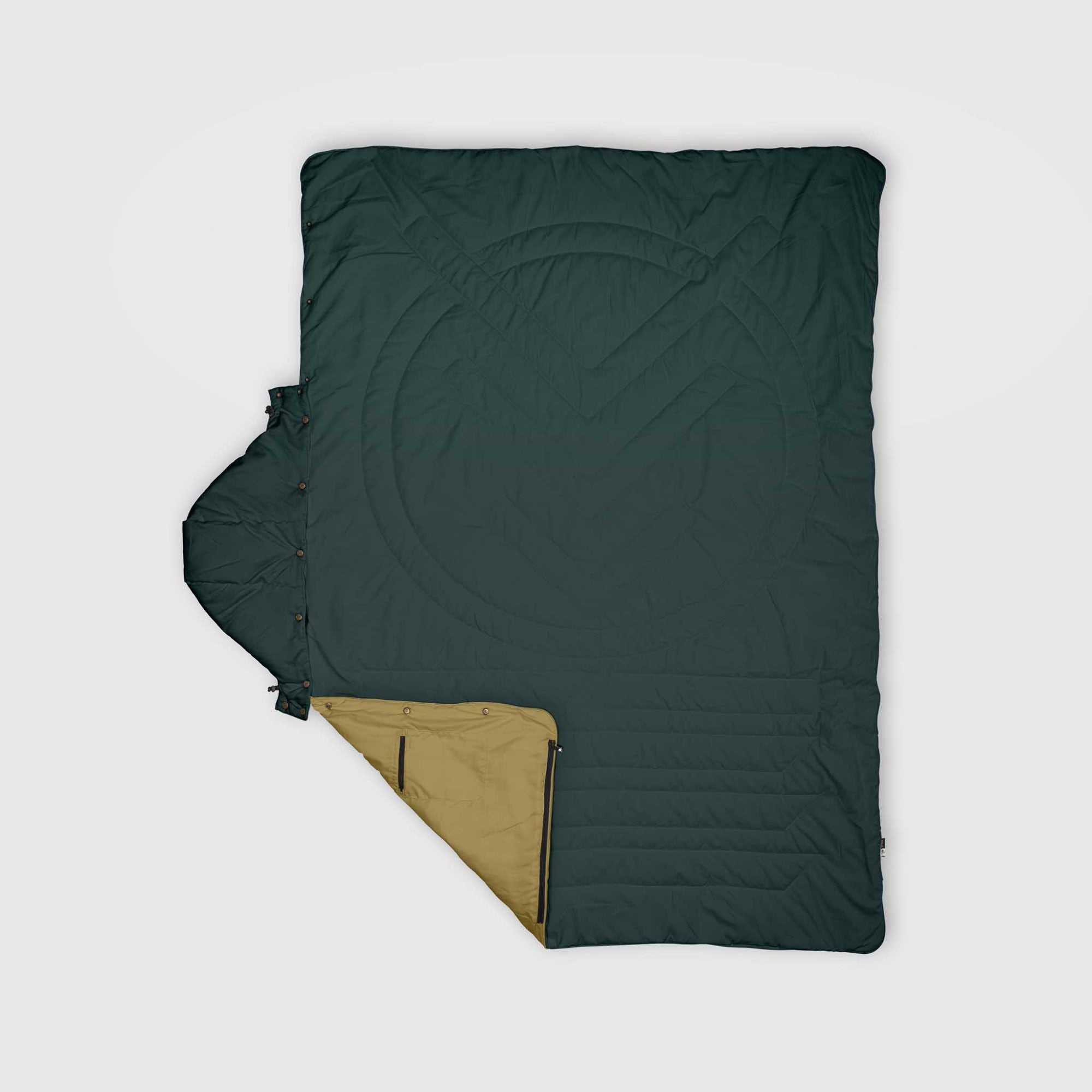 VOITED Ripstop 4en1 Couverture Polyvalente 2024 - Vert Gabels/Dusty Sand - Plage, Camping, Randonnée
