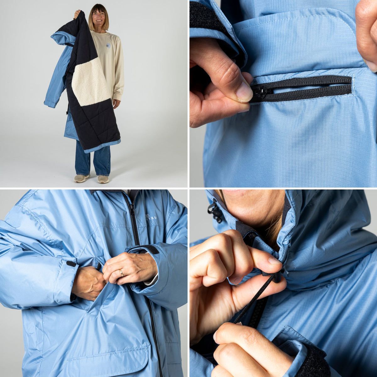 VOITED 3rd Edition Outdoor Change Robe & Drycoat for Surfing, Camping, Vanlife & Wild Swimming - Olive