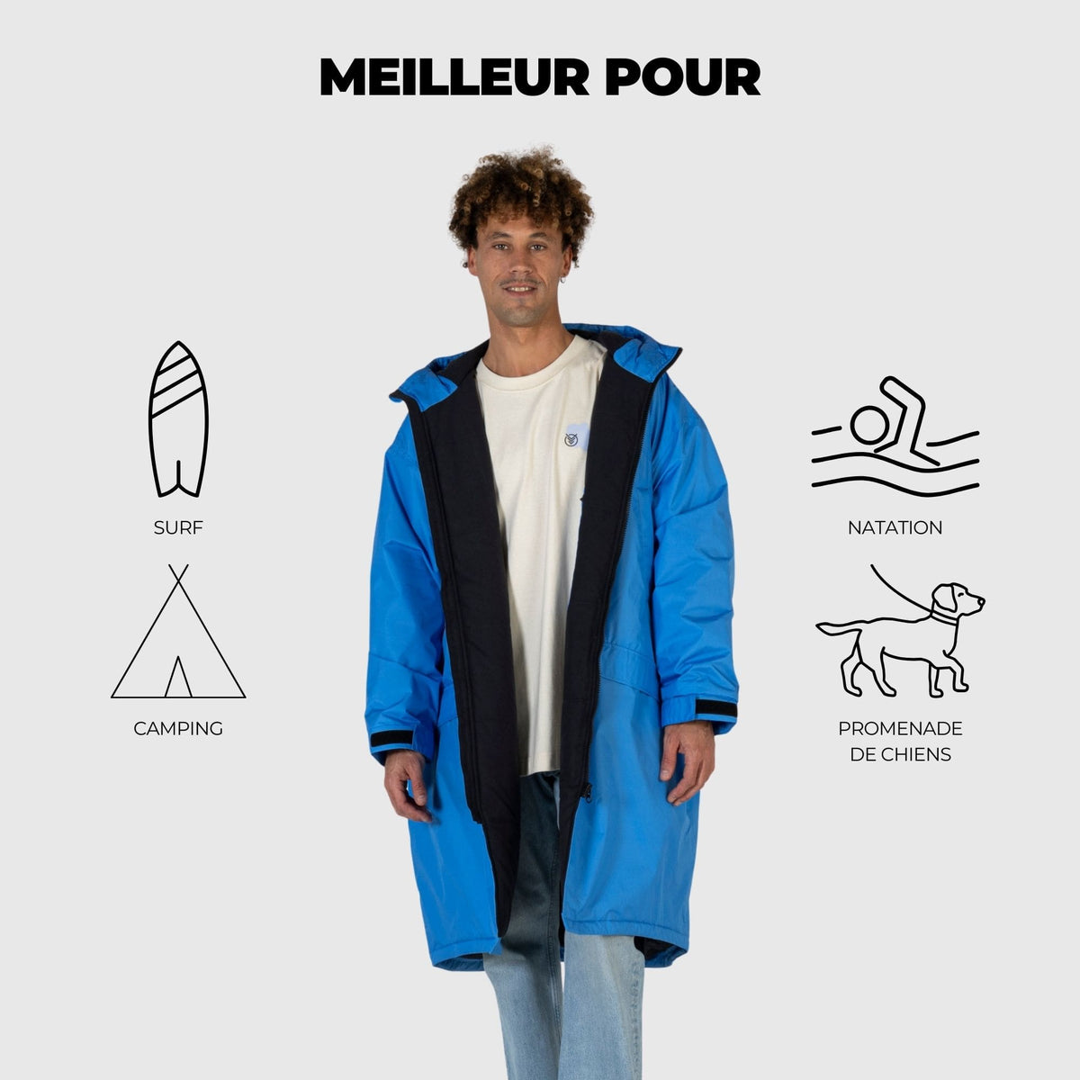 VOITED 3rd Edition Outdoor Change Robe & Drycoat for Surfing, Camping, Vanlife & Wild Swimming - Waterfall