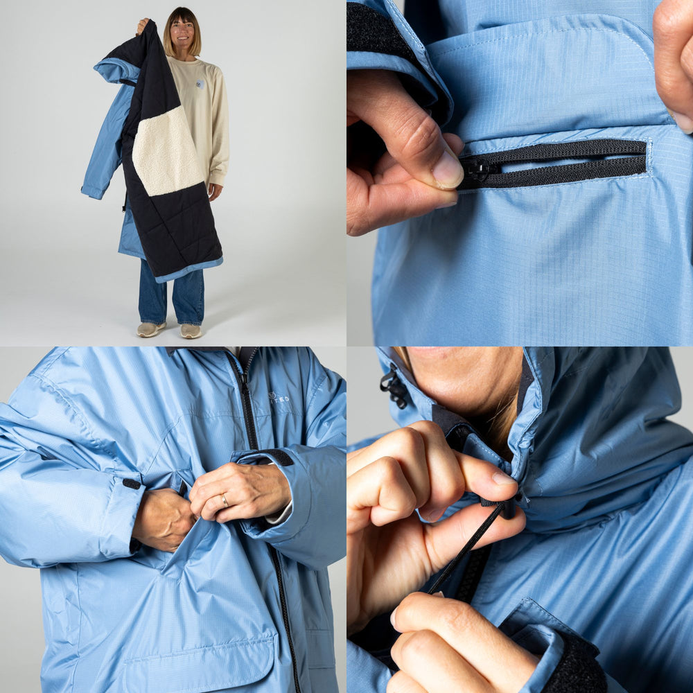 VOITED 3rd Edition Outdoor Change Robe & Drycoat for Surfing, Camping, Vanlife & Wild Swimming - Waterfall