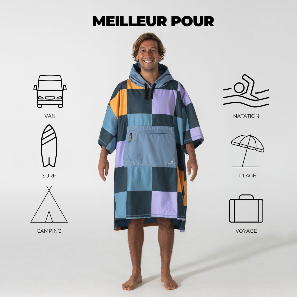 VOITED Micro Fleece Poncho - Cheeckers
