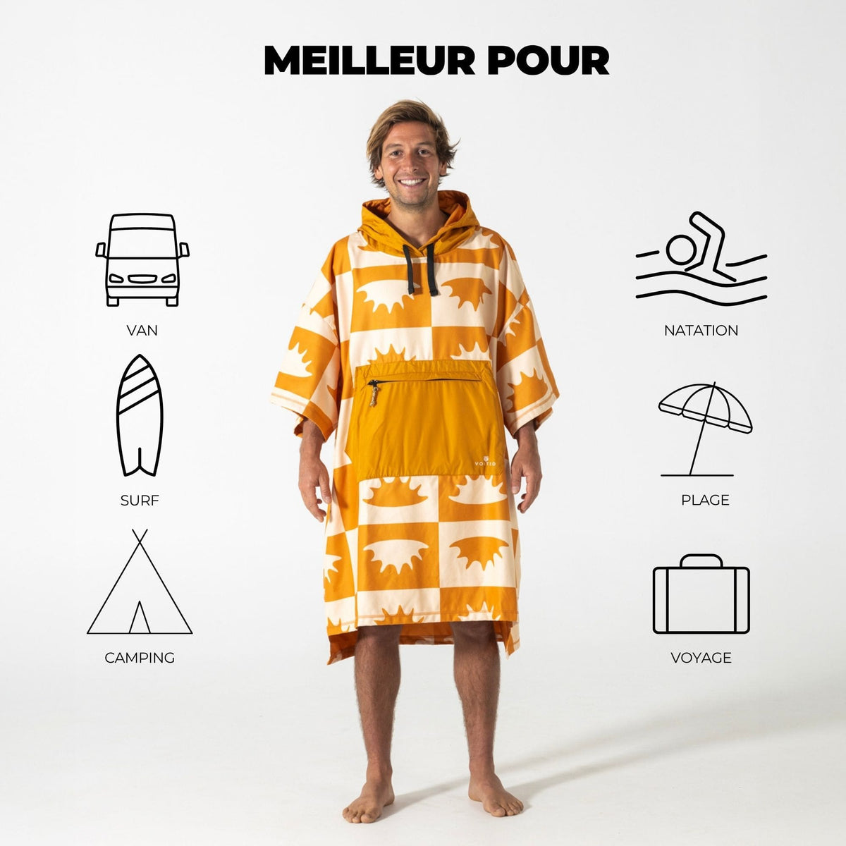 VOITED Micro Fleece Poncho - Concha