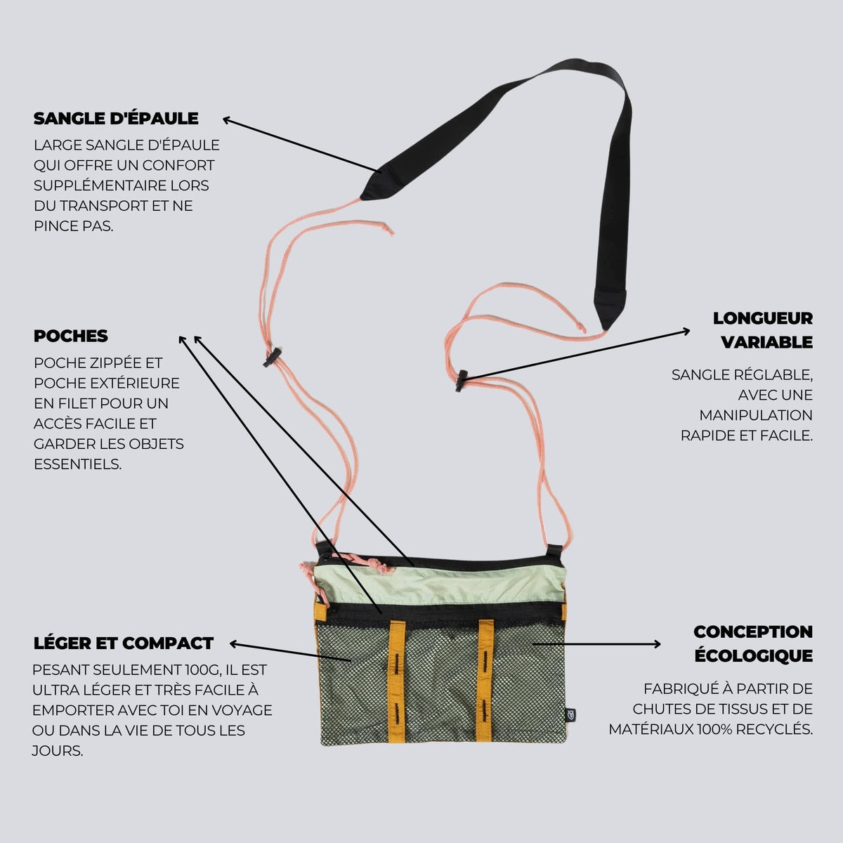 VOITED Essentials Shoulder Bag - Sundial/Cameo Green