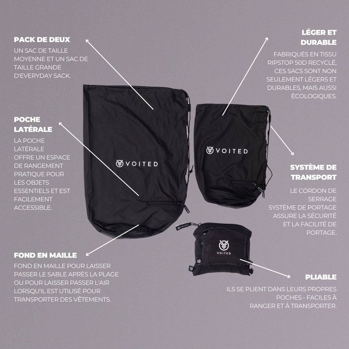 VOITED Everyday Sacks - Black