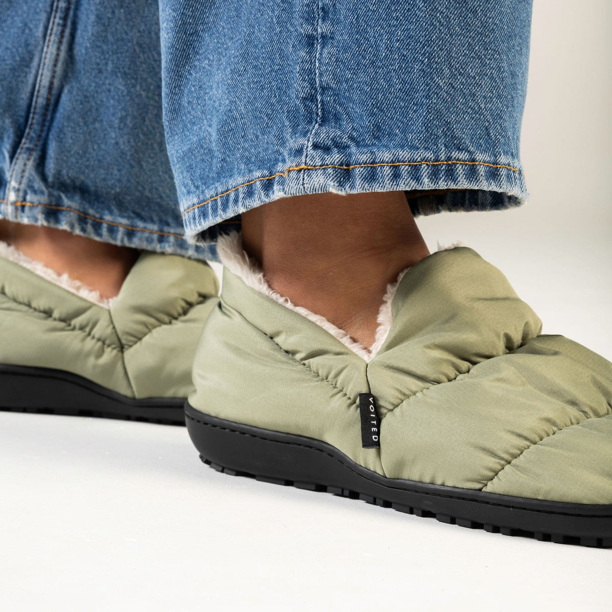 VOITED CloudTouch® Slippers - Lightweight, Indoor/Outdoor Fleece-Lined Camping Slippers -Sage