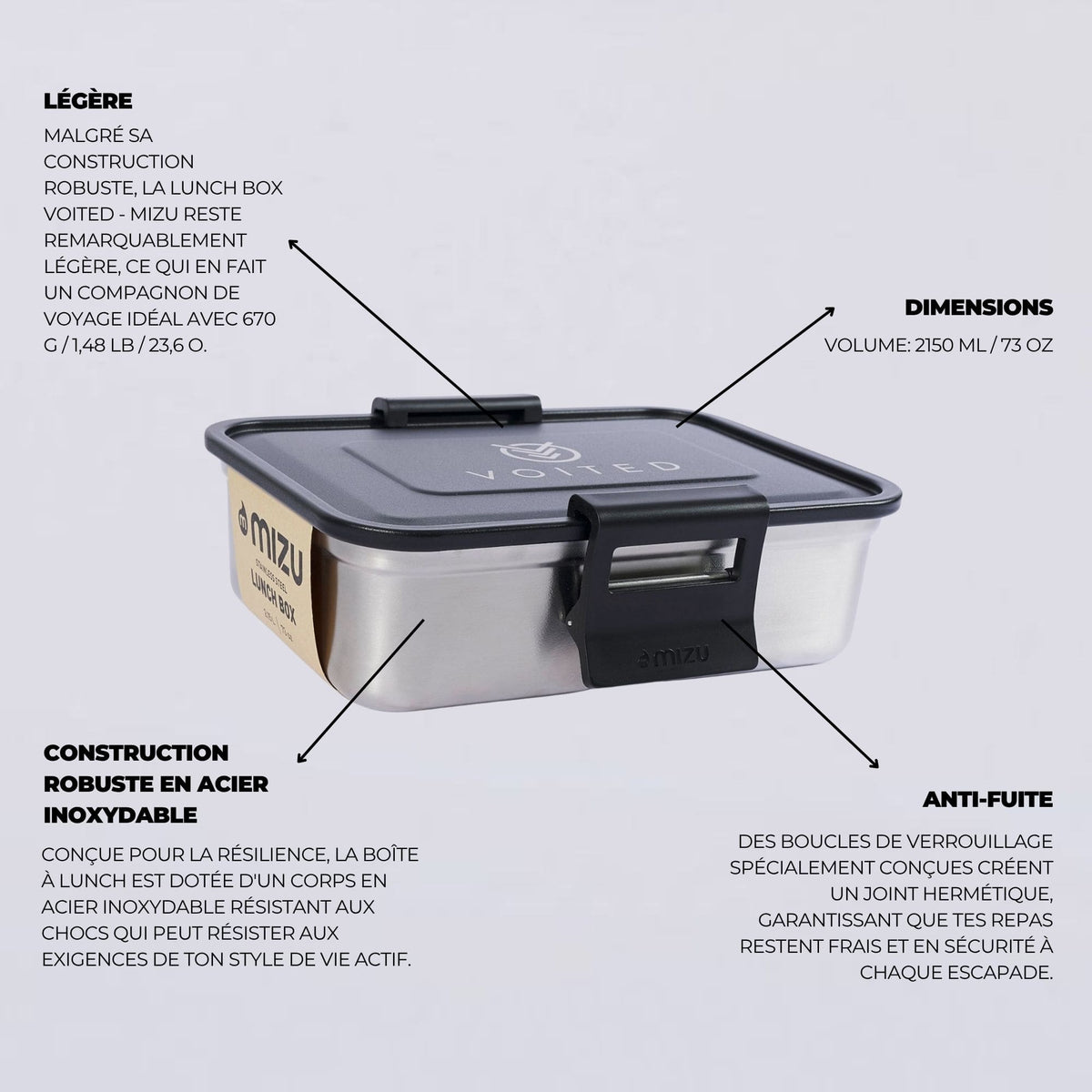 Lunch Box en acier inoxydable Mizu x VOITED
