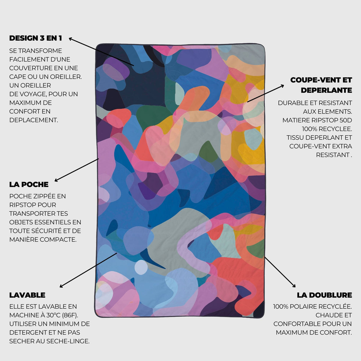 VOITED NeckPack™ Travel PillowBlanket™ - Beyond Real