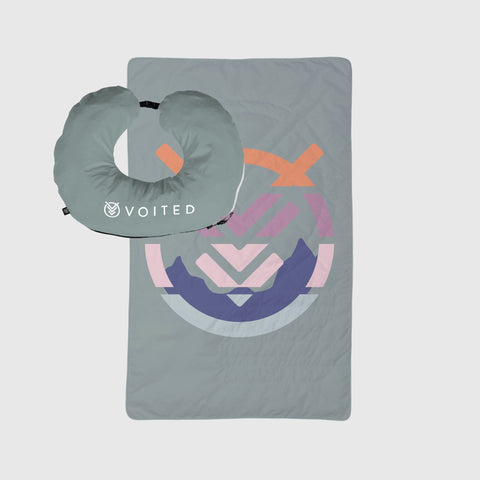 VOITED NeckPack™ Travel PillowBlanket™ - Echo Bloom