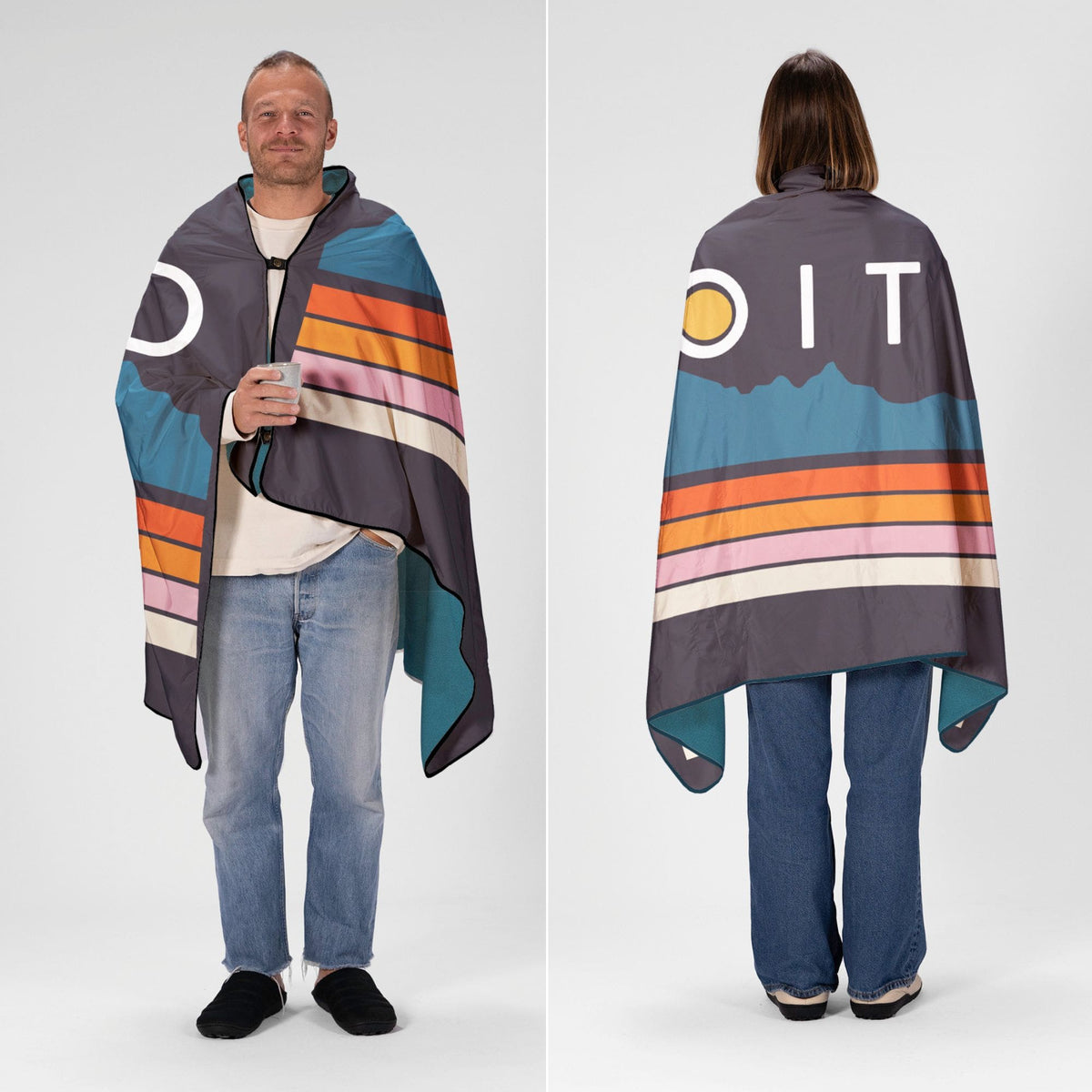 VOITED NeckPack Travel Blanket - Peaks
