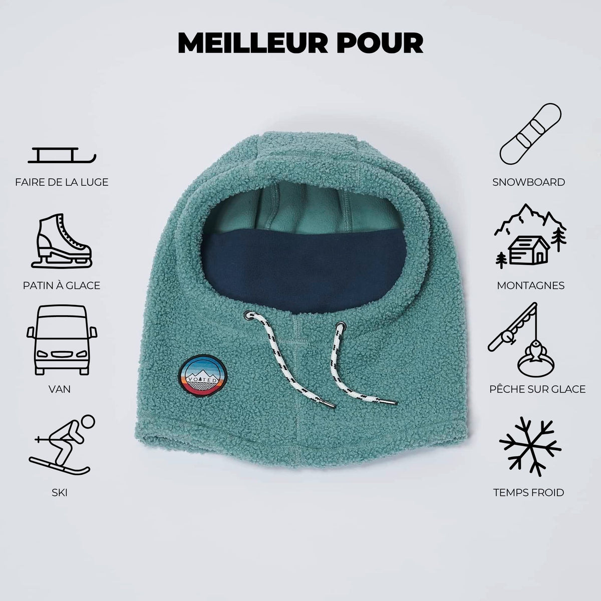VOITED Polar Fleece Hood - Arctic
