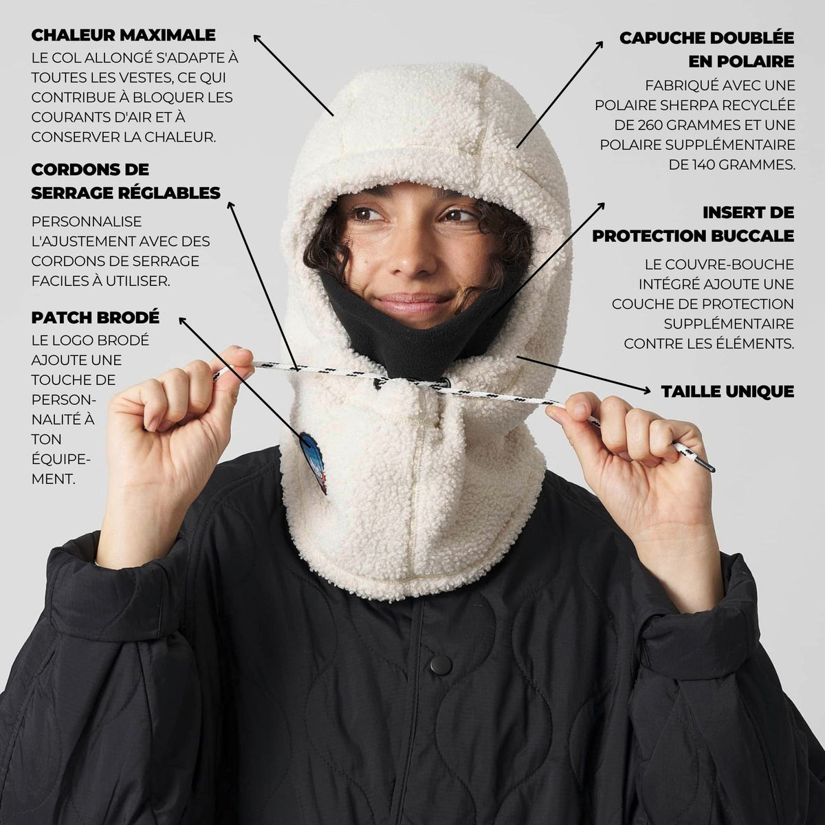 VOITED Polar Fleece Hood - Birch