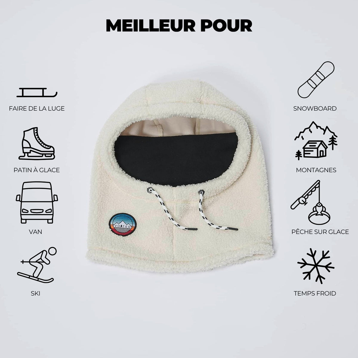 VOITED Polar Fleece Hood - Birch