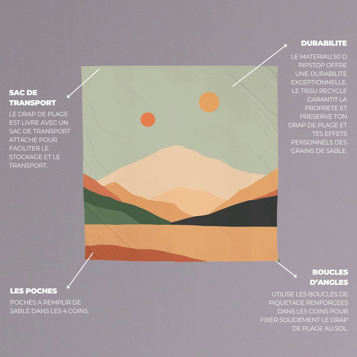 VOITED Sandfree Beach Sheet - Jasper Green