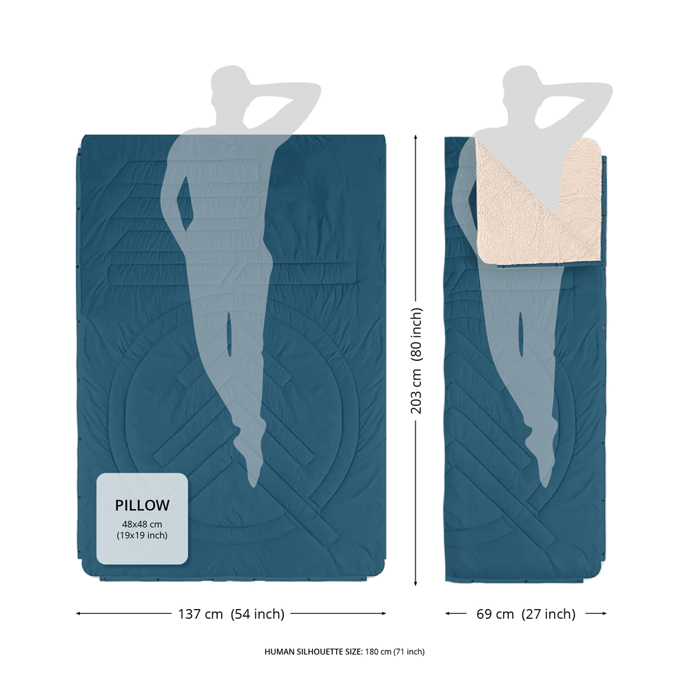 VOITED CloudTouch® Indoor/Outdoor Camping Blanket - Blue Mountain