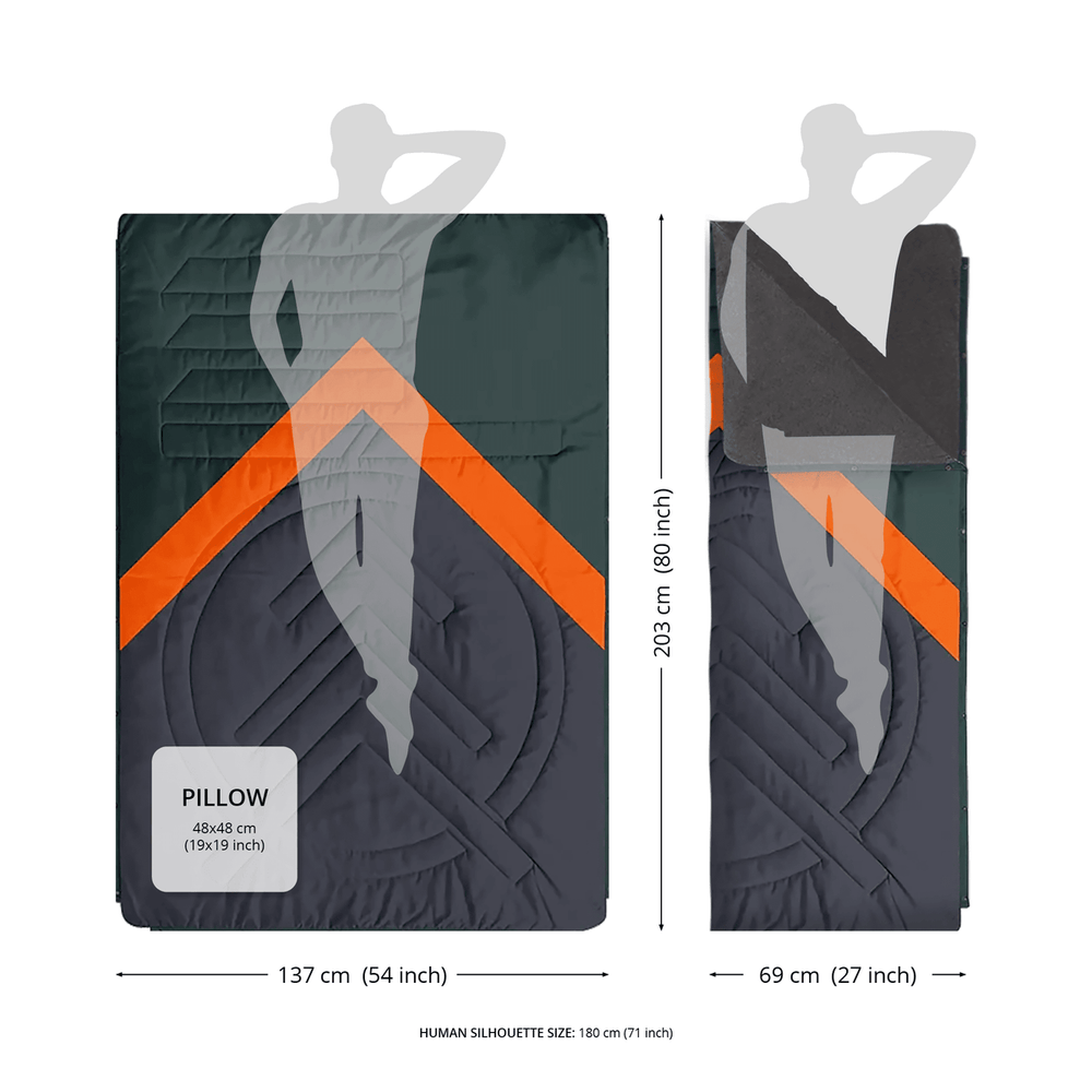 VOITED Fleece Outdoor Camping Blanket - Moon River
